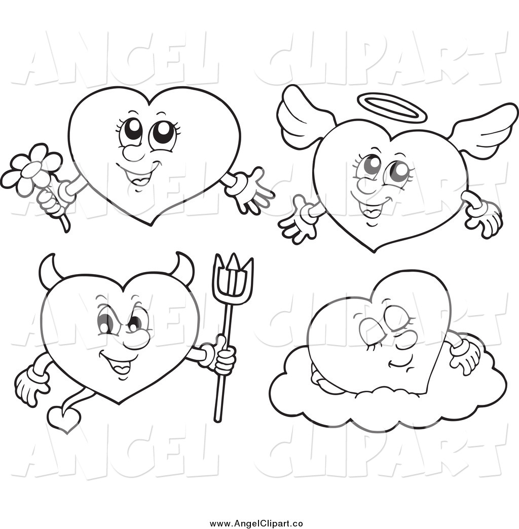 Devil Clipart Black And White Clip Art Of Black And White Angel And