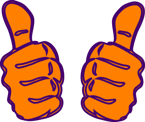 Double Thumbs Up Lighter Orange Clip Art At Clker Com   Vector Clip