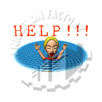 Drowning Woman Screaming For Help Animated Clipart
