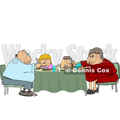Family Dinner Table Clipart  Family Eating Dinner Meal Together At Th
