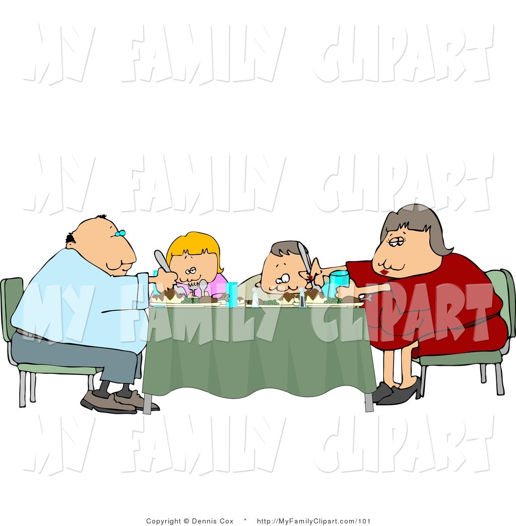 Family Eating Dinner Together Clipart Royalty Free Stock Family