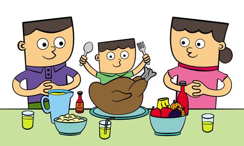 Family Eating Together As A Clipart