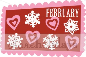 February Postage Stamp Clipart