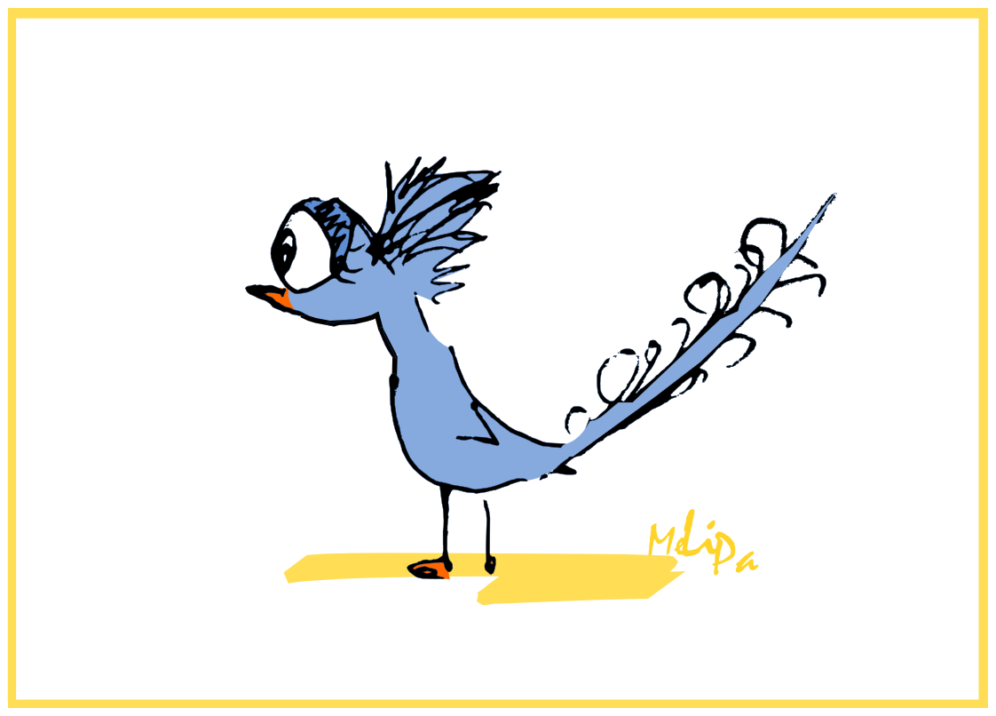 Free Funny Blue Bird Doodle Png Clipart Graphic   Lustiger Clipart