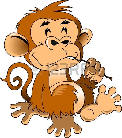 Funny Monkey Clip Art 13031397 Funny Monkey Cleans Teeth Stick Jpg