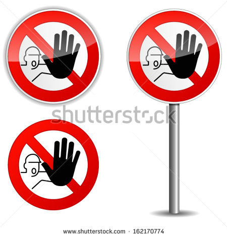 Illustration Of No Entry Sign On White Background   Stock Vector