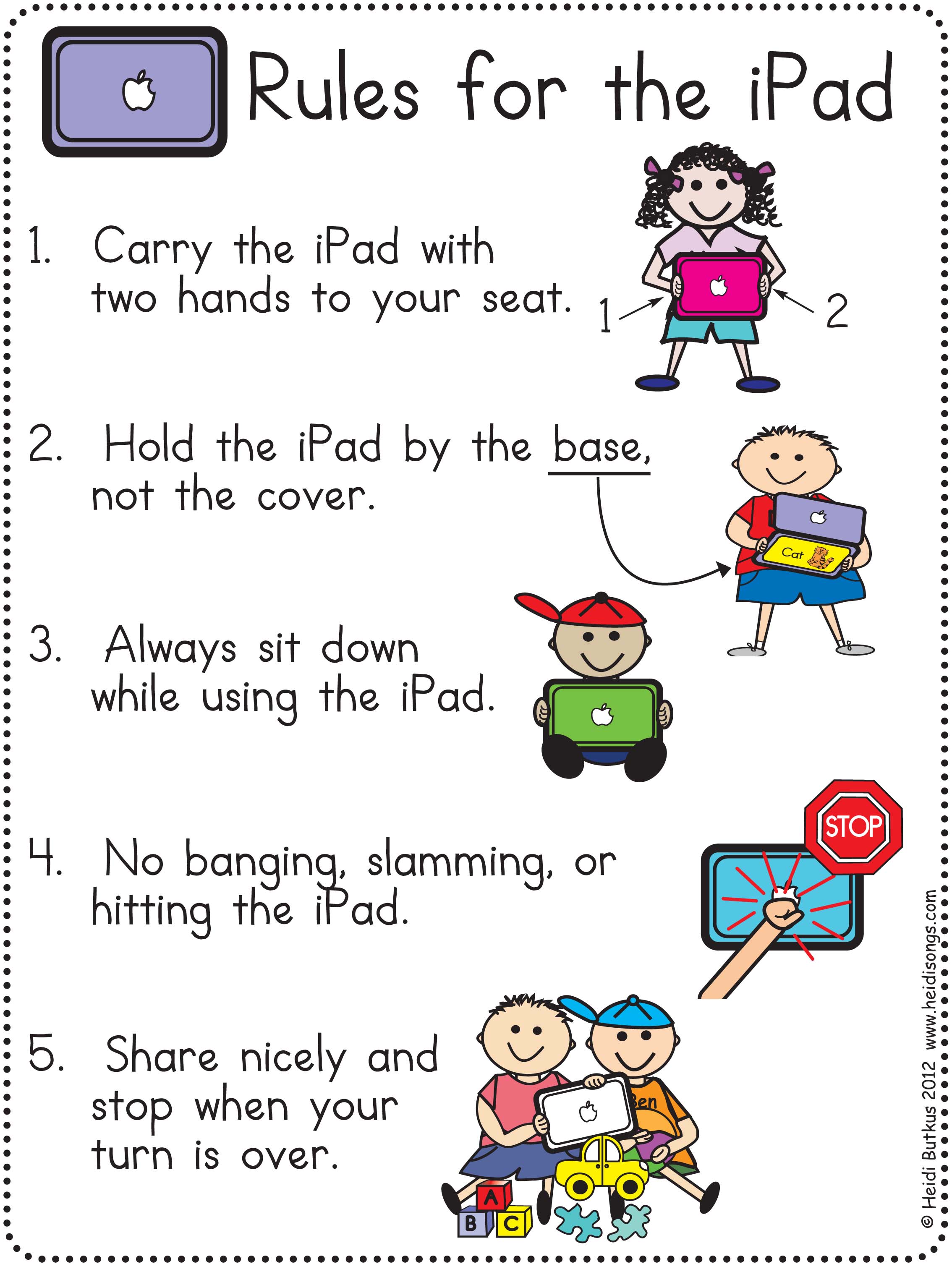 Kindergarten Classroom Rules For The One Ipad Classroom