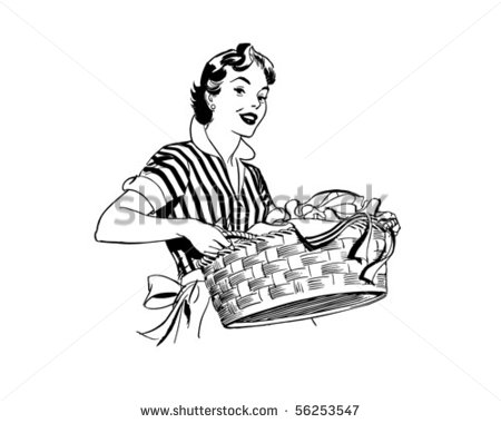 Laundry Hamper Clipart Lady With Laundry Basket