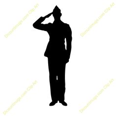 Military Silhouettes Free Graphics   Clipart 12368 Soldier Salute