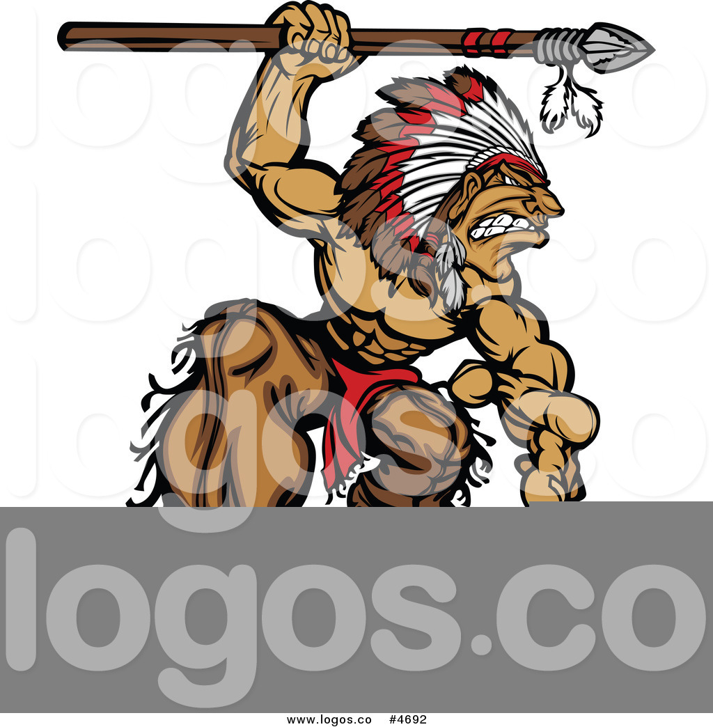 Preview  Royalty Free Clip Art Vector Logo Of A Strong Native American