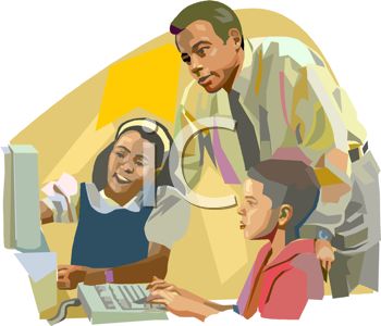 Royalty Free Clip Art Image  African American Youth Being Tutored On