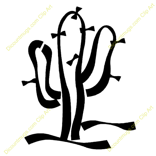 Saguaro Cactus Clip Art Black And White Clipart 11404   Miscellaneous
