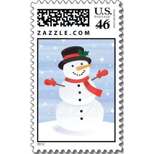 Snowman Postage Stamp  24 30