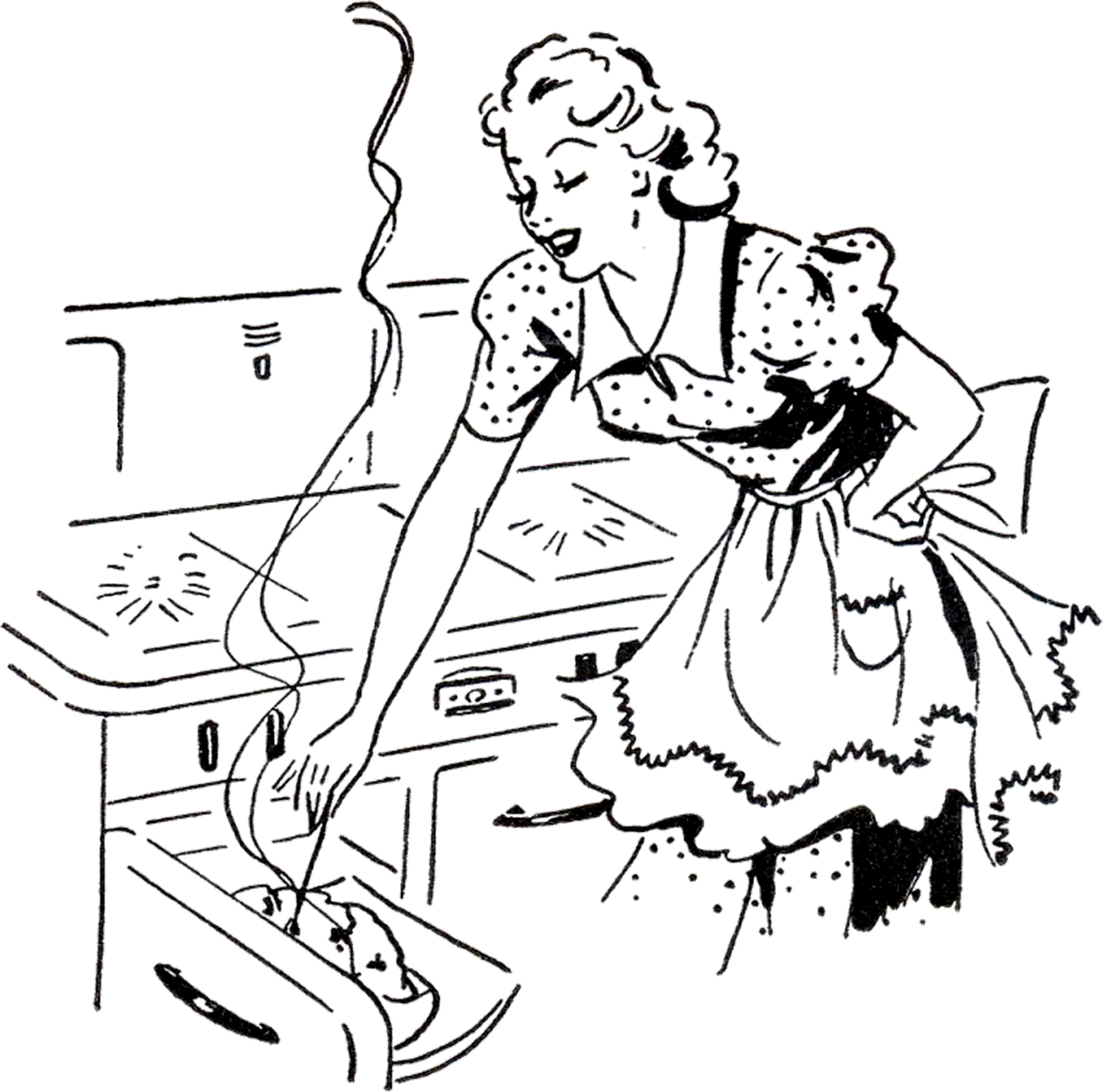 This Is An Adorable Retro Cooking Mom Image This Cute Lady Is Cooking
