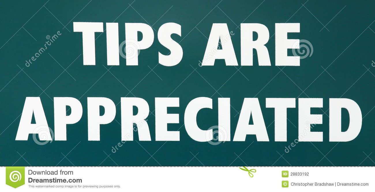 Tips Are Appreciated Stock Photography   Image  28833192