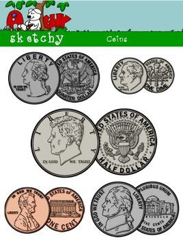Us Coins Included 50 Cent Piece  Front And Back Color And Black And    
