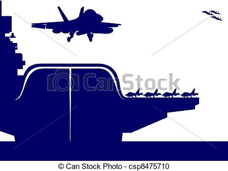 Vector Of Aircraft And An Carrier The Plane Takes Clipart