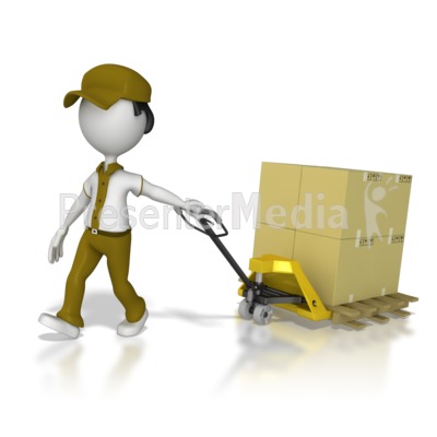 Warehouse Worker Moving Product   Presentation Clipart   Great Clipart