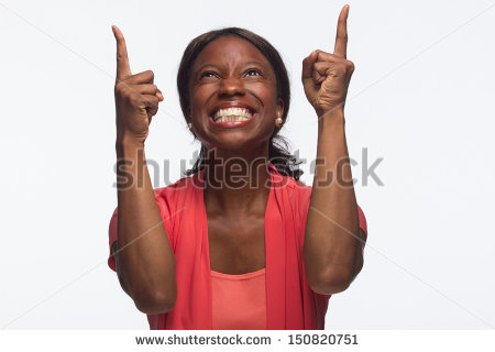 Young African American Woman Happy And Excited Horizontal   Stock