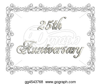 25th Wedding Anniversary Clip Art Clipart Drawing Gg4543768