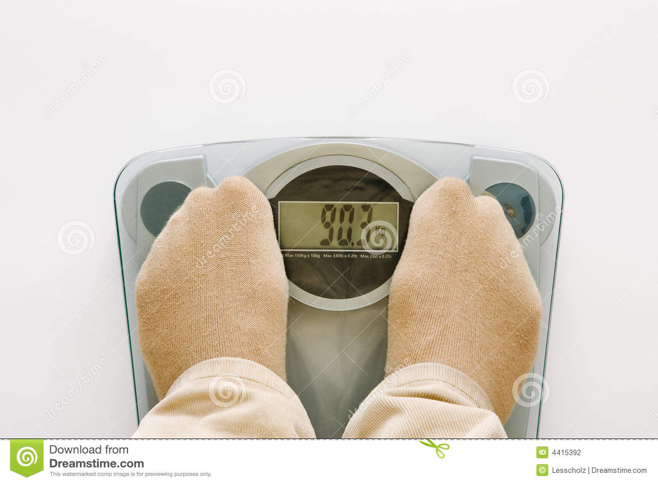 Bathroom Scales With Feet Stock Photography   Image  4415392