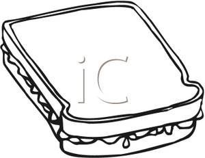 Black And White Sandwich   Royalty Free Clipart Picture
