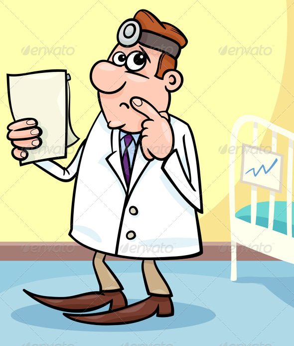 Cartoon Illustration Of Doctor In Hospital   Stock Photo   Photodune