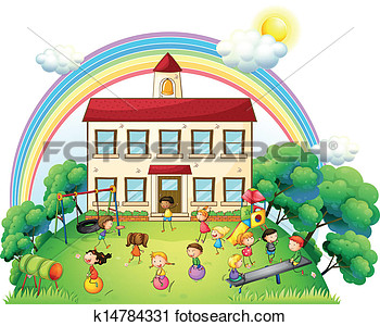 Children Playing On Playground Clipart Clipart   Children Playing In