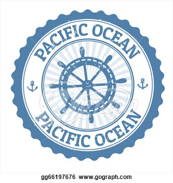 Clip Art   Grunge Rubber Stamp With The Text Pacific Ocean Written    