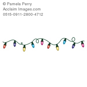 Clip Art Illustration Of A String Of Christmas Lights   Acclaim Stock