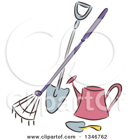 Clipart Of Blue And Yellow Tools   Royalty Free Vector Illustration By