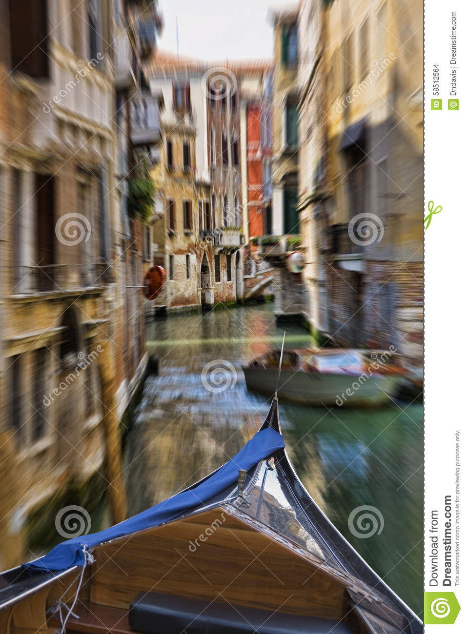 Gondola Moving Through One Of Many Canals With Typical Venusian