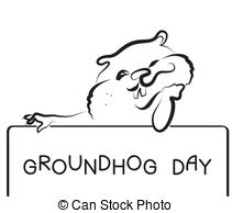 Groundhog Day   Vector Graphic Postcard Background Drawings