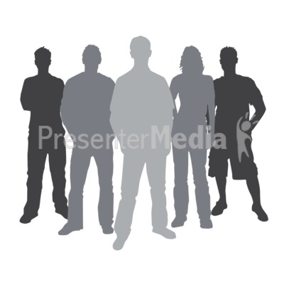 Group Casual People Silhouette   Home And Lifestyle   Great Clipart