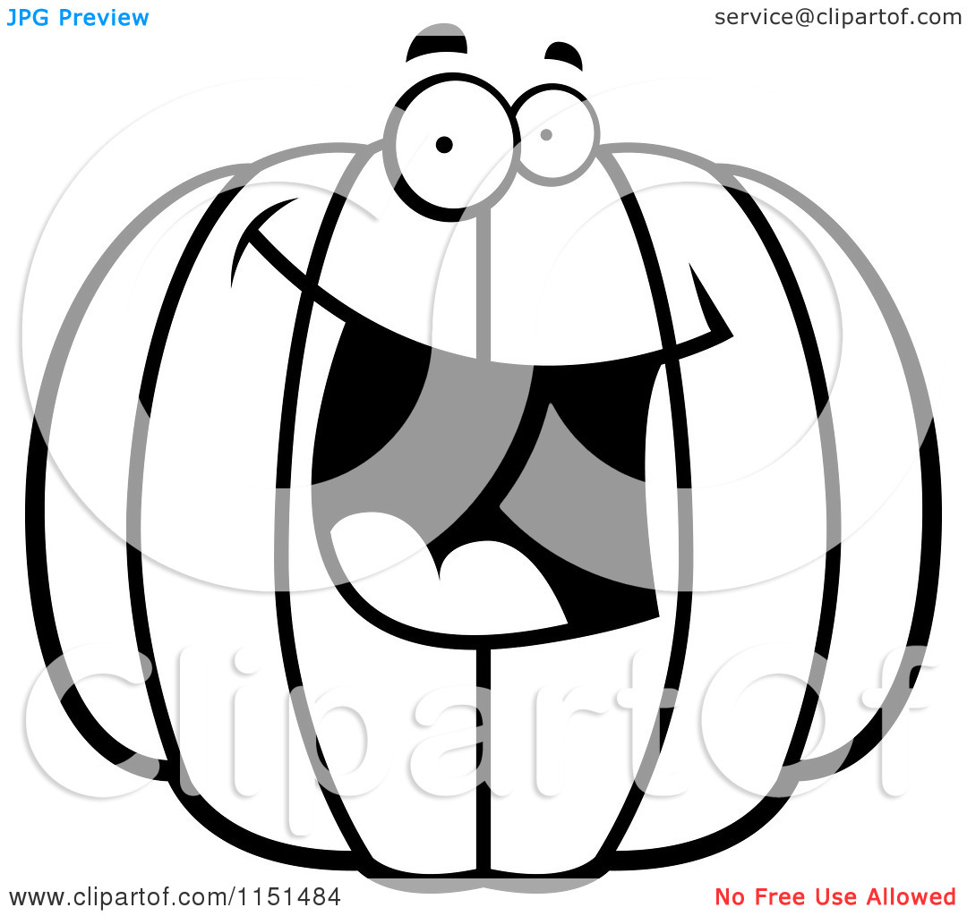 Jack O Lantern Clipart Black And White Cartoon Clipart Of A Black And