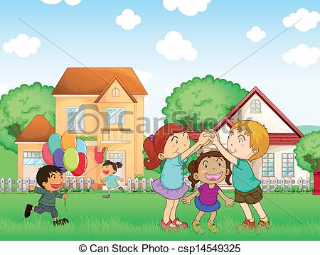 Kids Playing Outside Clip Art Children Playing Outside