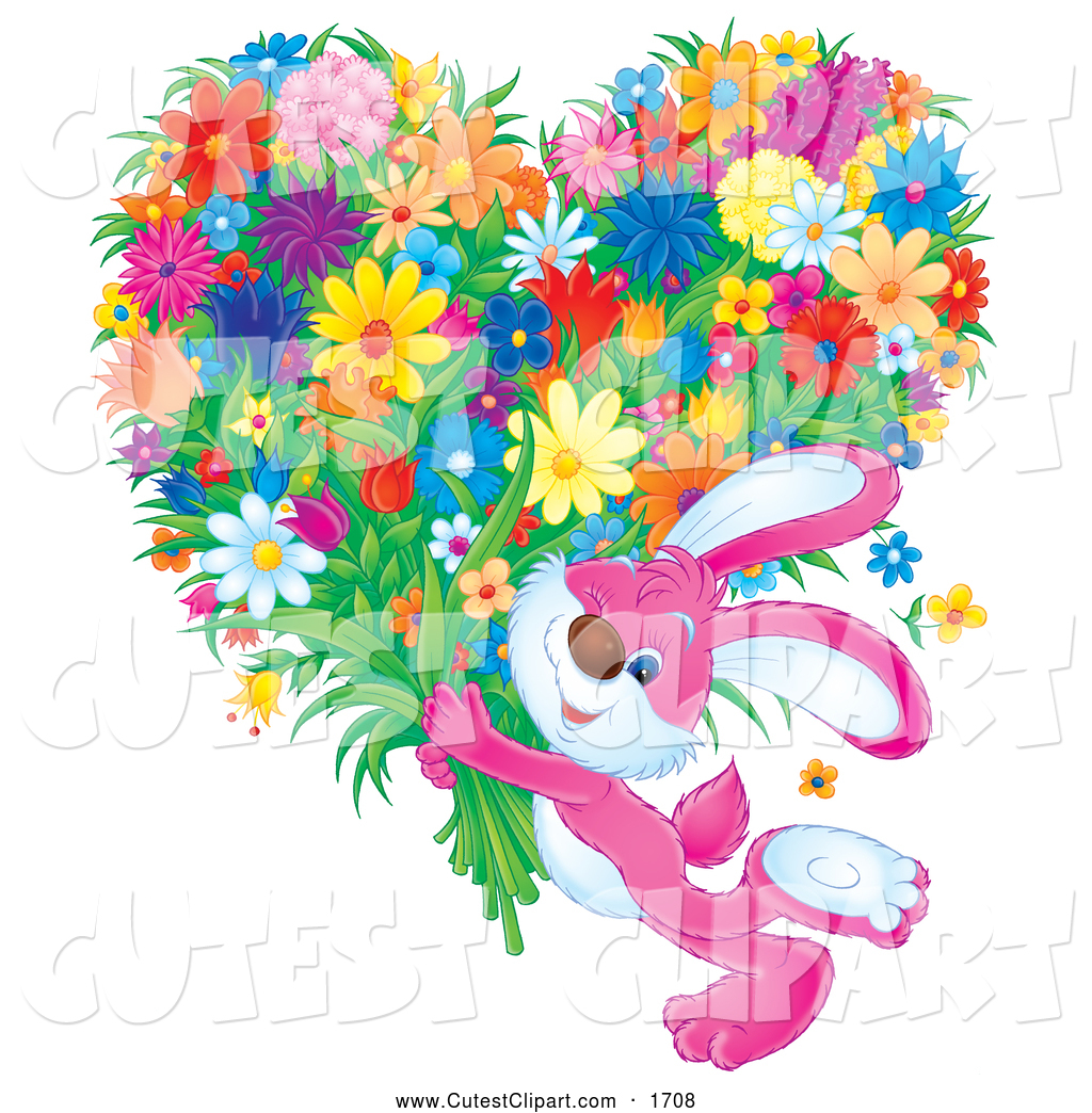Larger Preview  Clip Art Of A Cute And Adorable Pink Bunny Rabbit    