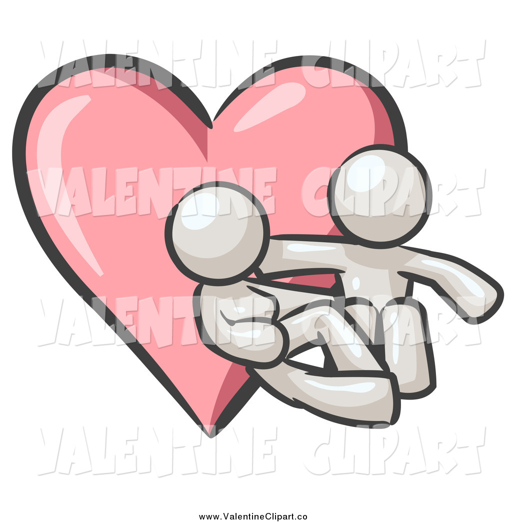 Larger Preview  Vector Clip Art Of A White Couple Embracing Over A