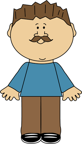 Man Clip Art Image   Man Wearing Brown Pants And A Blue Shirt With    