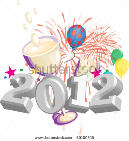 New Years 2012 Party Vector Clip Art   80109706   Shutterstock