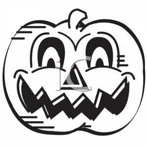 Of A Black And White Jack O Lantern   Royalty Free Clipart Picture