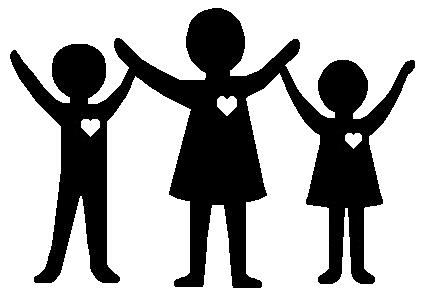 People Clip Art   Silhouette People With Hearts   Silhouette People
