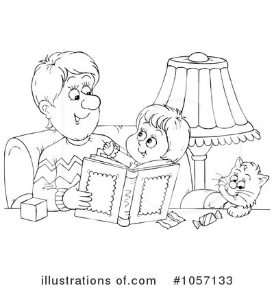 Reading With Parent Clip Art  Rf  Reading Clipart