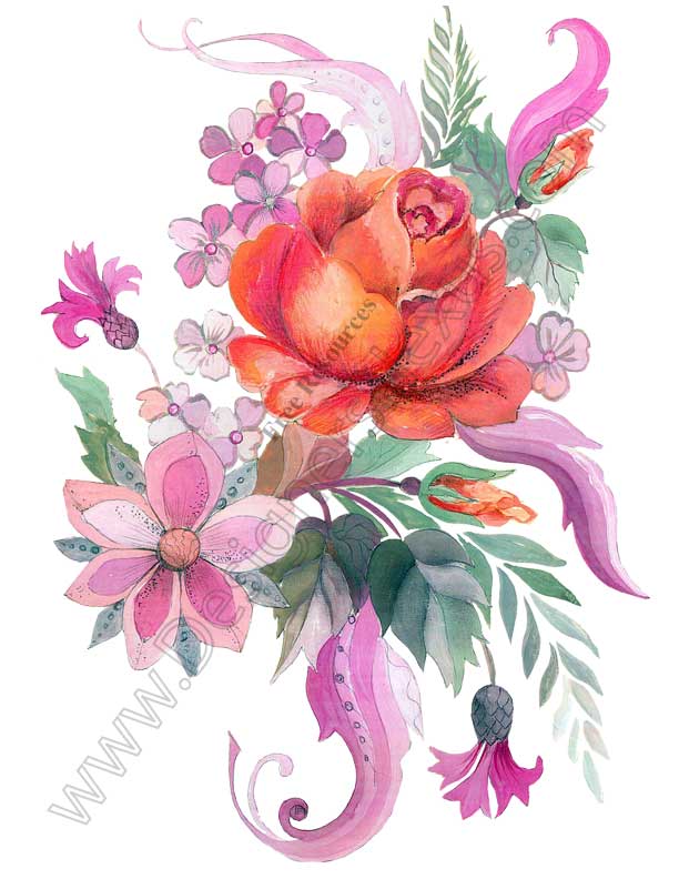 V16 Free Rose Graphic Flower Bouquet Clip Art   Designers Nexus