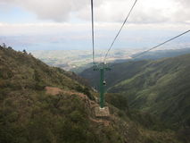 View From Gondola Car Going Up Mountain Stock Photos