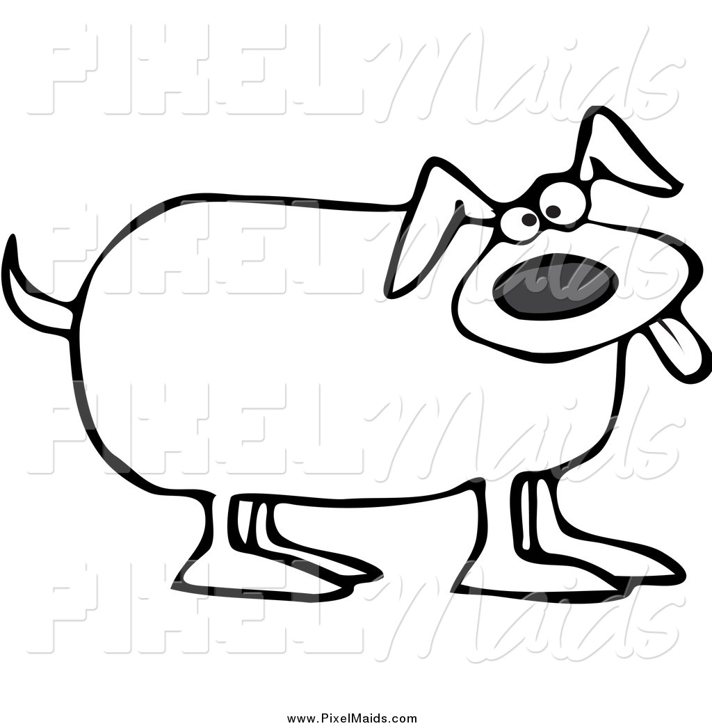 Clipart Of A Black And White Happy Dog Panting By Djart    43007