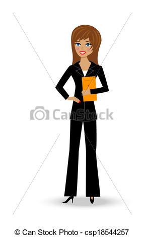Clipart Vector Of Woman In Business Suit   Beautiful Slender Woman In    