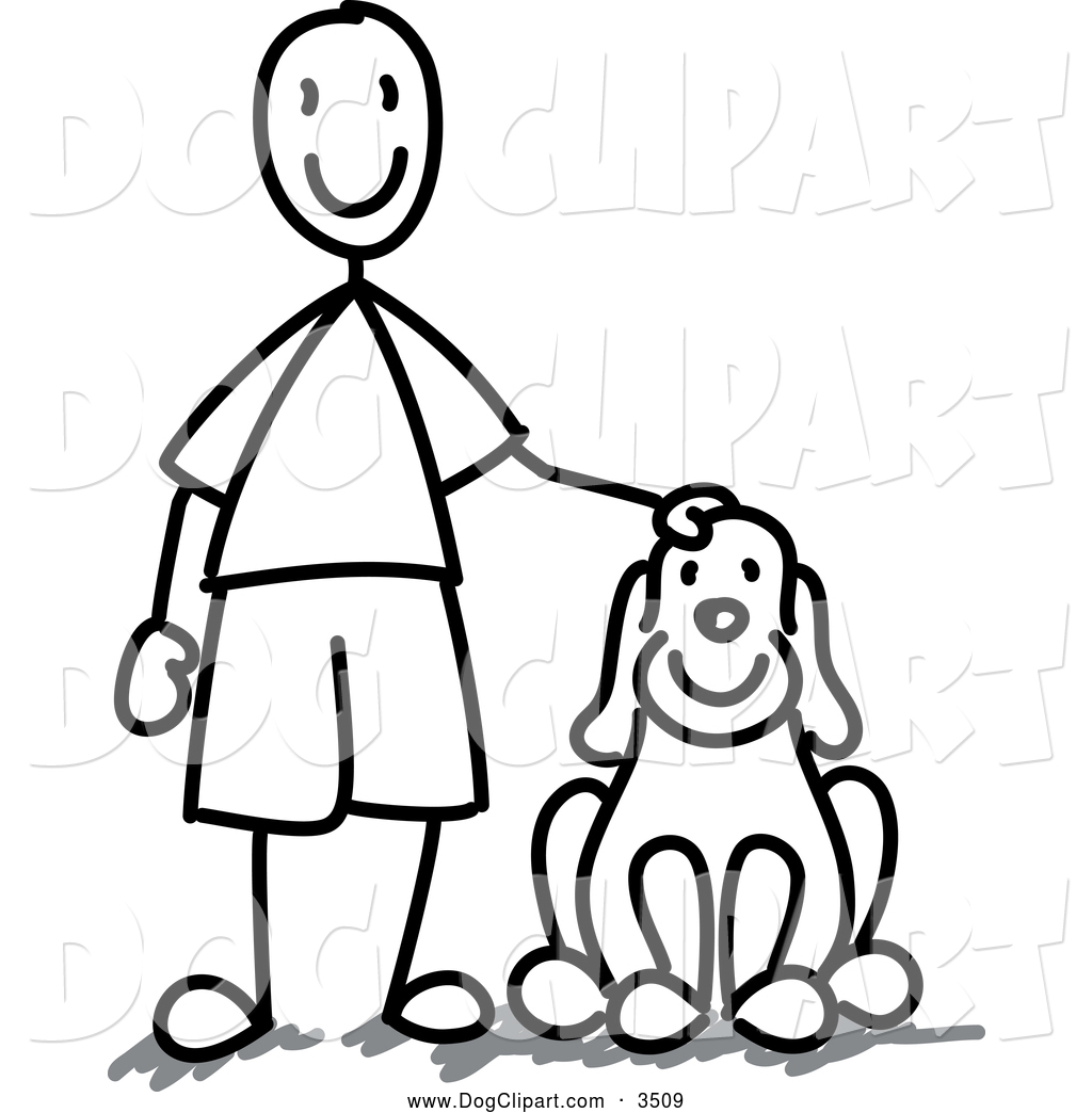 Dog Face Clip Art Black And White Stick Family Clipart Black And White