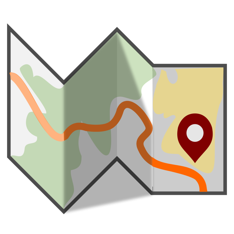 Free Folded Travel Map Clip Art