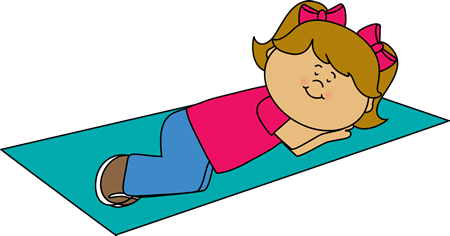 Girl Taking A Nap Clip Art Image   Girl Taking A Nap On A Mat